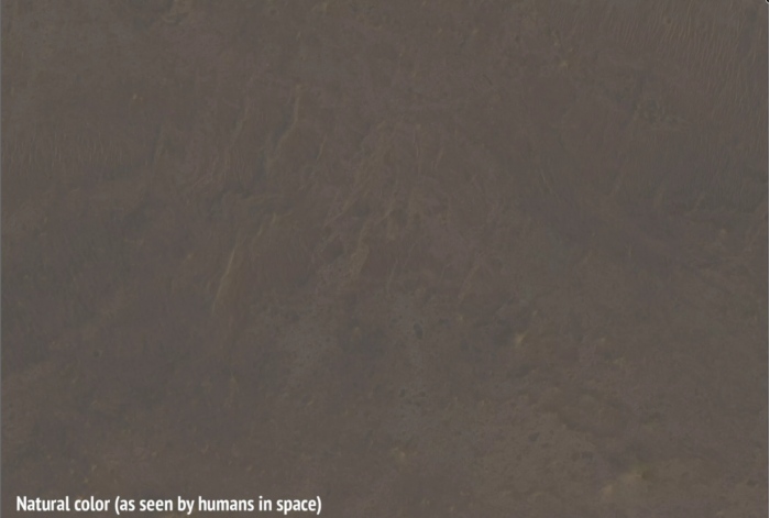 HiRise团队分享火星同一地点的三张截然不同的视图